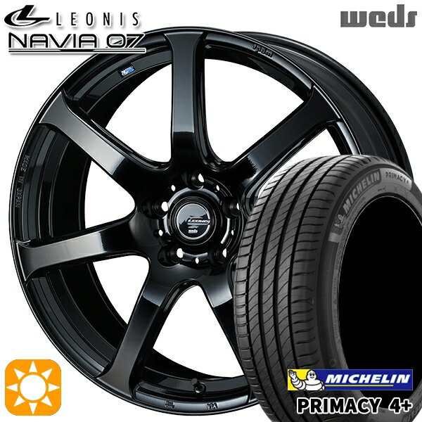 【取付対象】225/45R18 95W XL ミシュラン プライマシー4プラス Weds ウェッズ レオニス ナヴィア07 PBK (プレミアムブラック) 18インチ 7.0J 5H114.3 サマータイヤホイールセット