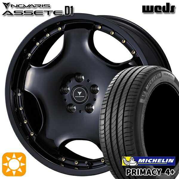 【取付対象】225/55R18 98V ミシュラン プライマシー4プラス ウェッズ ノヴァリス アセット D1 BK/GO 18インチ 7.0J 5H114.3 サマータイヤホイールセット