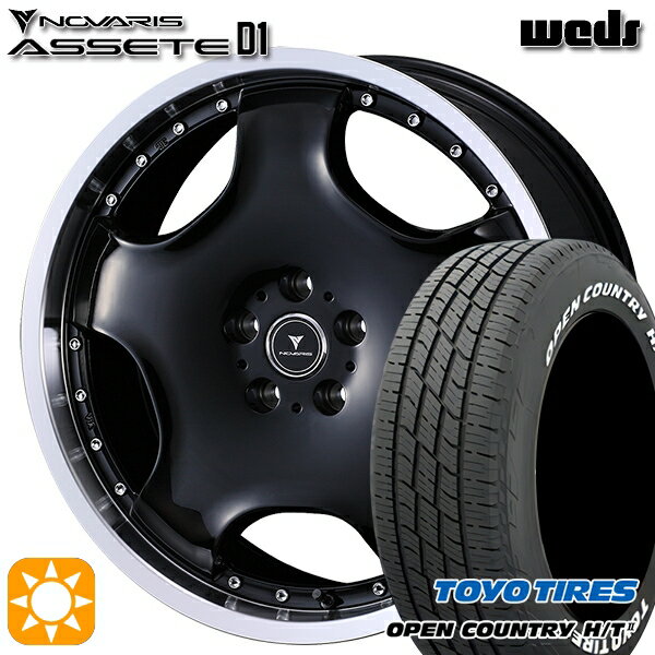 【取付対象】デリカD5 アウトランダー 225/55R18 98H トーヨー オープンカントリー H/T2 WL ウェッズ ノヴァリス アセット D1 BK/RP 18インチ 8.0J 5H114.3 サマータイヤホイールセット