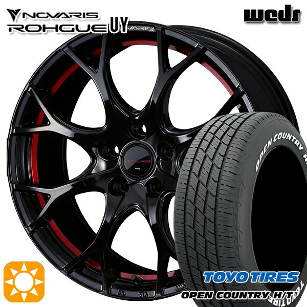 【取付対象】デリカD5 アウトランダー 225/55R18 98H トーヨー オープンカントリー H/T2 WL Weds ウェッズ ノヴァリス ローグ UY ピアノブラック/レッドライン 18インチ 7.0J 5H114.3 サマータイヤホイールセット