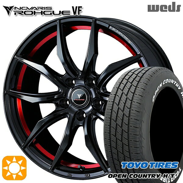 【取付対象】デリカD5 アウトランダー 225/55R18 98H トーヨー オープンカントリー H/T2 WL Weds ウェッズ ノヴァリス ローグ VF ピアノブラック/レッドライン 18インチ 8.0J 5H114.3 サマータイヤホイールセット