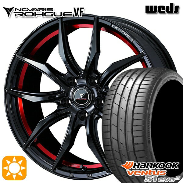 【取付対象】225/50R18 99Y XL ハンコック veNtus S1 evo3 K127 Weds ウェッズ ノヴァリス ローグ VF ピアノブラック/レッドライン 18インチ 8.0J 5H114.3 サマータイヤホイールセット
