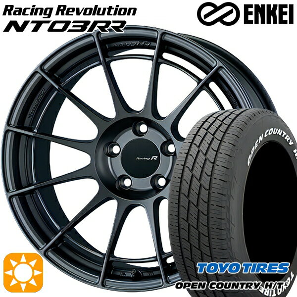 【取付対象】デリカD5 アウトランダー 225/55R18 98H トーヨー オープンカントリー H/T2 WL ENKEI エンケイ レーシングレボリューション NT03RR マットダークガンメタリック 18インチ 8.0J 5H114.3 サマータイヤホイールセット