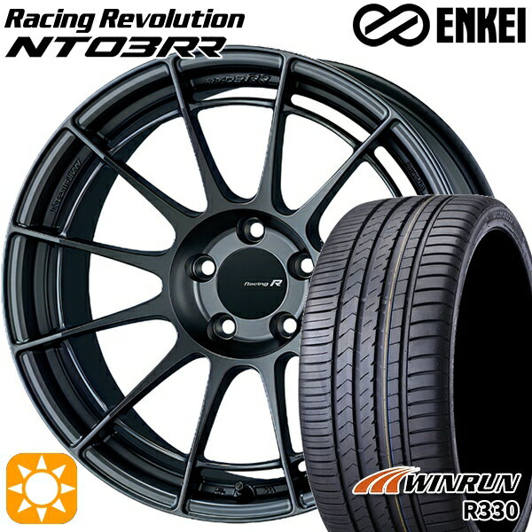 【取付対象】BMW X1 F48 X2 F39 225/55R17 101W XL ウィンラン R330 ENKEI エンケイ レーシングレボリューション NT03RR マットダークガンメタリック 17インチ 8.0J 5H112 サマータイヤホイールセット