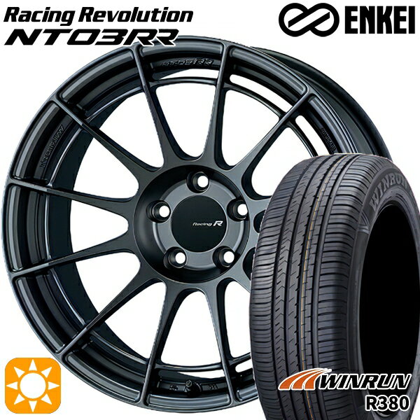 【取付対象】マツダ6 エクストレイル 225/60R18 104V XL ウィンラン R380 ENKEI エンケイ レーシングレボリューション NT03RR マットダークガンメタリック 18インチ 8.5J 5H114.3 サマータイヤホイールセット