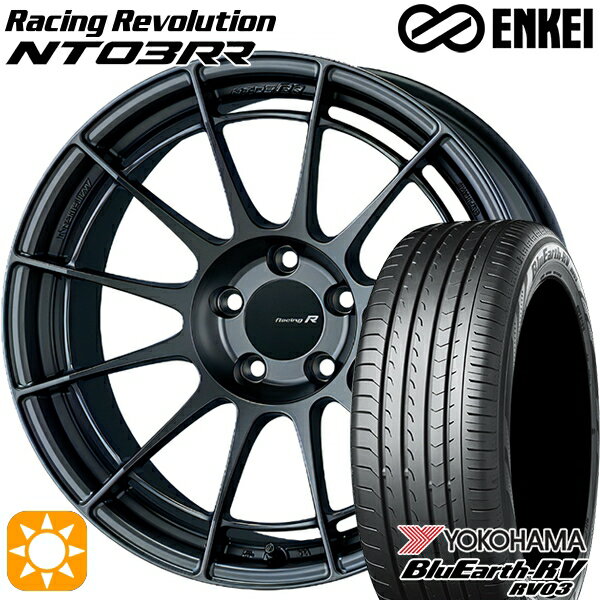 【取付対象】225/55R18 98V ヨコハマ ブルーアース RV03 ENKEI エンケイ レーシングレボリューション NT03RR マットダークガンメタリック 18インチ 8.5J 5H114.3 サマータイヤホイールセット