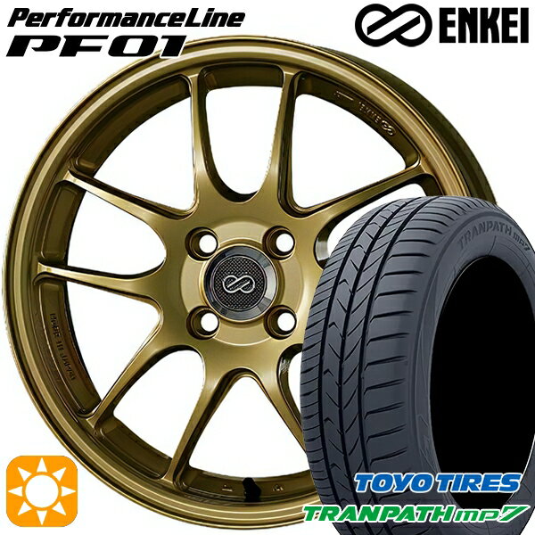 【取付対象】215/60R17 96H トーヨー トランパス mp7 ENKEI エンケイ パフォーマンスライン PF01 ゴールド 17インチ 7.0J 5H114.3 サマータイヤホイールセット
