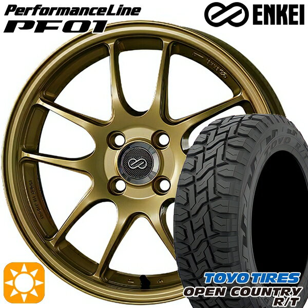 【取付対象】225/60R17 99Q トーヨー オープンカントリー R/T ENKEI エンケイ パフォーマンスライン PF01 ゴールド 17インチ 7.5J 5H114.3 サマータイヤホイールセット