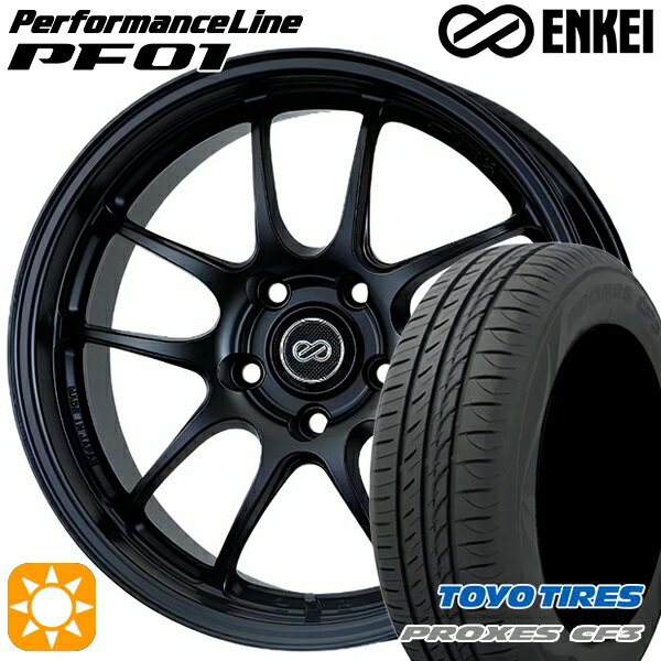 【取付対象】リーフ レヴォーグ 215/50R17 95V XL トーヨー プロクセス CF3 ENKEI エンケイ パフォーマンスライン PF01 マットブラック 17インチ 7.5J 5H114.3 サマータイヤホイールセット