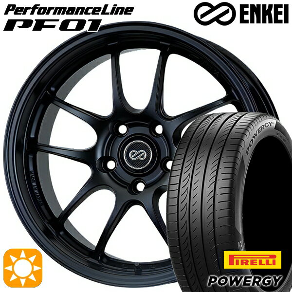 【取付対象】205/50R17 93W XL ピレリ パワジー ENKEI エンケイ パフォーマンスライン PF01 マットブラック 17インチ 7.5J 5H114.3 サマータイヤホイールセット