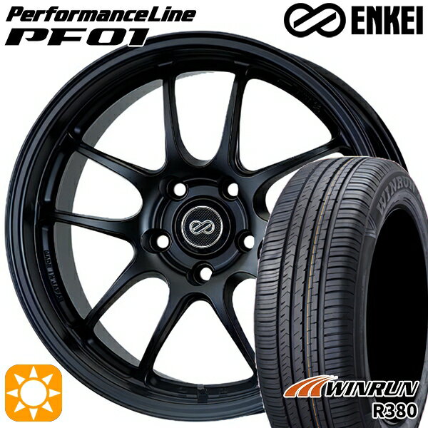 【取付対象】マツダ6 エクストレイル 225/60R18 104V XL ウィンラン R380 ENKEI エンケイ パフォーマンスライン PF01 マットブラック 18インチ 7.5J 5H114.3 サマータイヤホイールセット