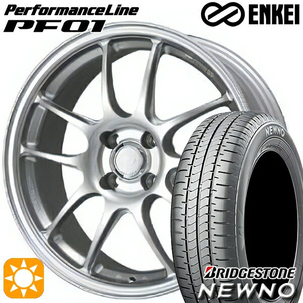 【取付対象】165/50R15 73V ブリヂストン ニューノ ENKEI エンケイ パフォーマンスライン PF01 スパークルシルバー 15インチ 5.0J 4H100 サマータイヤホイールセット
