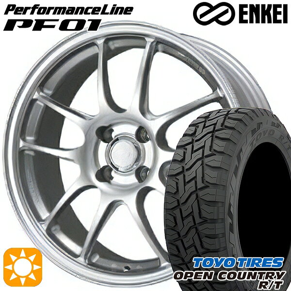 【取付対象】アクア クロスビー 175/60R16 82Q トーヨー オープンカントリー R/T ENKEI エンケイ パフォーマンスライン PF01 スパークルシルバー 16インチ 6.5J 4H100 サマータイヤホイールセット