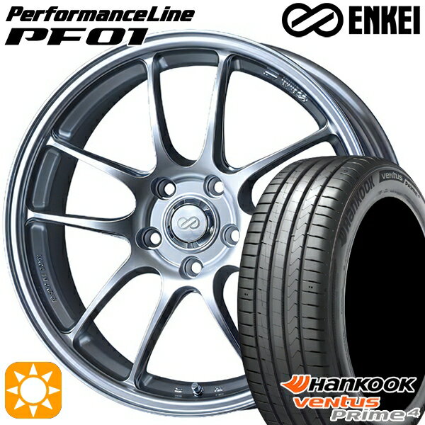 5/15ポイント5倍★215/50R17 95W XL ハンコック veNtus PRime4 K135 ENKEI エンケイ パフォーマンスライン PF01 スパークルシルバー 17インチ 7.0J 5H114.3 サマータイヤホイールセット