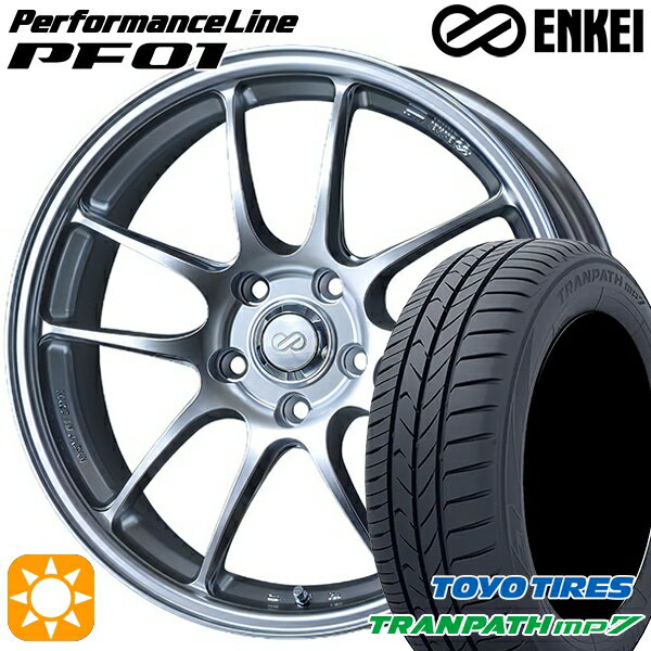 【取付対象】205/50R17 93V トーヨー トランパス mp7 ENKEI エンケイ パフォーマンスライン PF01 スパークルシルバー 17インチ 7.5J 5H100 サマータイヤホイールセット