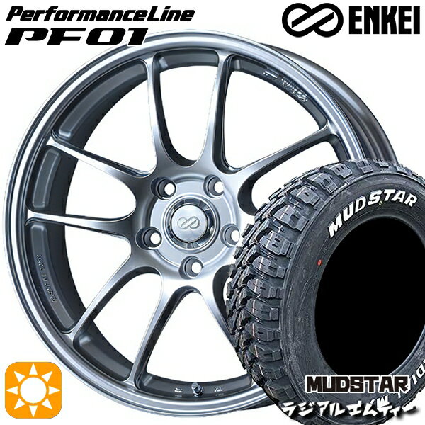 【取付対象】225/65R17 102T マッドスター ラジアルM/T ENKEI エンケイ パフォーマンスライン PF01 スパークルシルバー 17インチ 7.5J 5H114.3 サマータイヤホイールセット