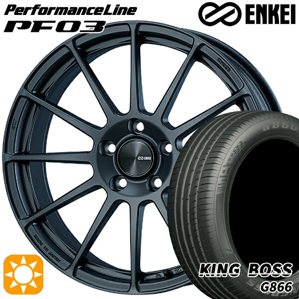 【取付対象】リーフ レヴォーグ 215/50R17 95W XL キングボス G866 ENKEI エンケイ パフォーマンスライン PF03 マットダークガンメタリック 17インチ 7.0J 5H114.3 サマータイヤホイールセット