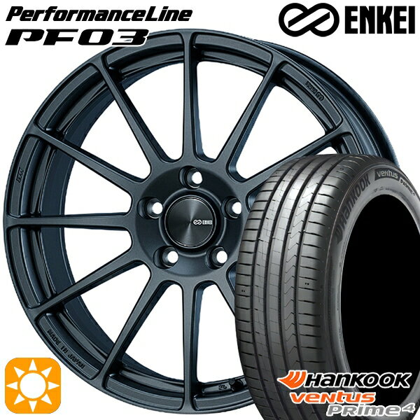 【取付対象】215/50R17 95W XL ハンコック veNtus PRime4 K135 ENKEI エンケイ パフォーマンスライン PF03 マットダークガンメタリック 17インチ 7.0J 5H100 サマータイヤホイールセット