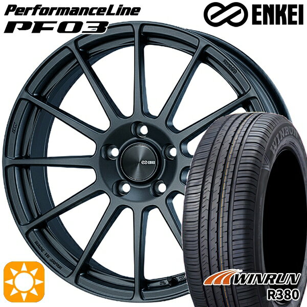 【取付対象】マツダ6 エクストレイル 225/60R18 104V XL ウィンラン R380 ENKEI エンケイ パフォーマンスライン PF03 マットダークガンメタリック 18インチ 7.5J 5H114.3 サマータイヤホイールセット