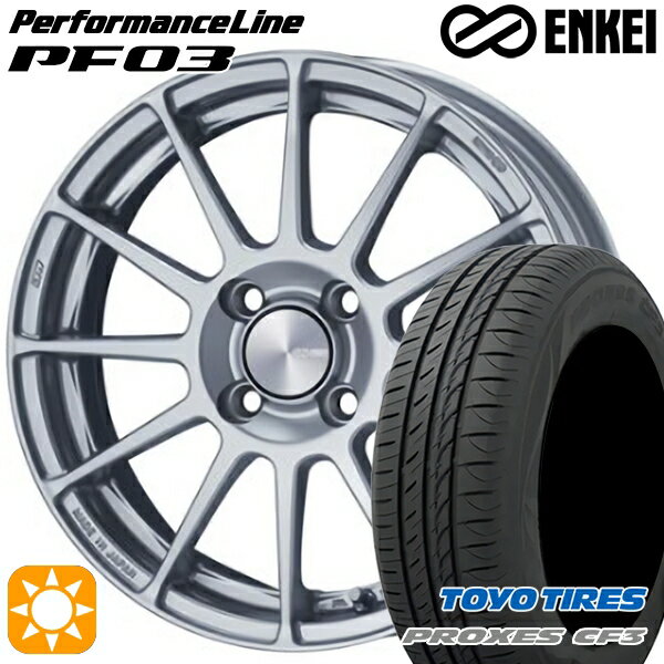 【取付対象】アクア ヤリス 195/50R16 88V XL トーヨー プロクセス CF3 ENKEI エンケイ パフォーマンスライン PF03 スパークルシルバー 16インチ 6.5J 4H100 サマータイヤホイールセット