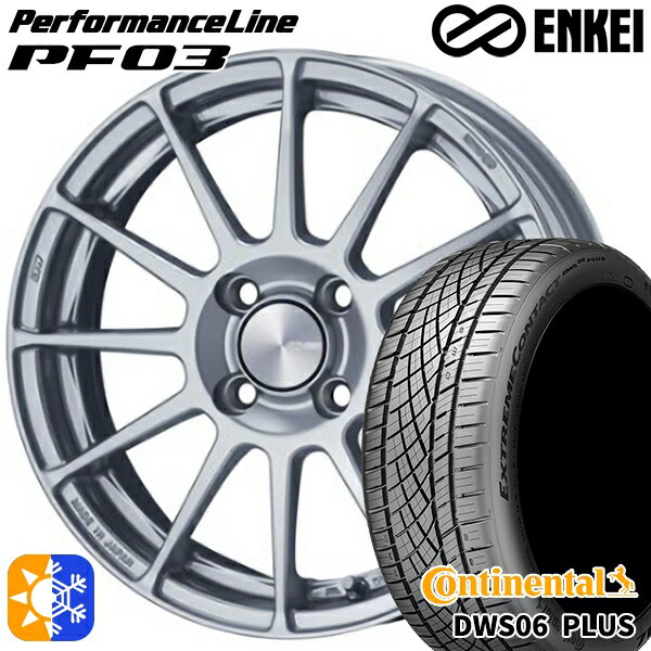 195/50R16 84W コンチネンタル DWS06+ ENKEI エンケイ パフォーマンスライン PF03 スパークルシルバー 16インチ 6.5J 4H100 オールシーズンタイヤホイールセット