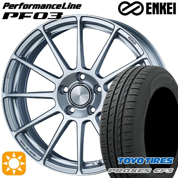 【取付対象】リーフ レヴォーグ 215/50R17 95V XL トーヨー プロクセス CF3 ENKEI エンケイ パフォーマンスライン PF03 スパークルシルバー 17インチ 7.0J 5H114.3 サマータイヤホイールセット