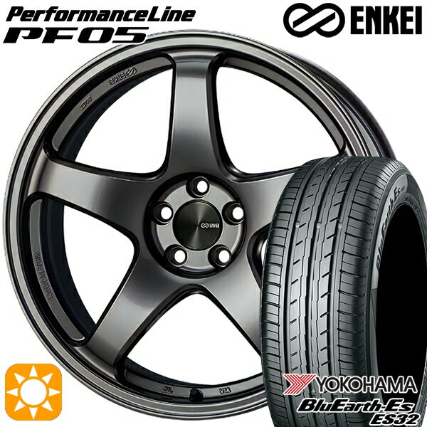 【取付対象】165/50R15 73V ヨコハマ ブルーアース ES32 ENKEI エンケイ パフォーマンスライン PF05 ダークシルバー 15インチ 5.0J 4H100 サマータイヤホイールセット