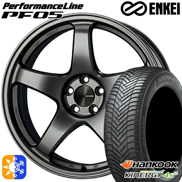 BMW F45/F46 225/45R18 95W XL ハンコック KInERGy 4s 2 (H750) ENKEI エンケイ パフォーマンスライン PF05 ダークシルバー 18インチ 8.0J 5H112 オールシーズンタイヤホイールセット