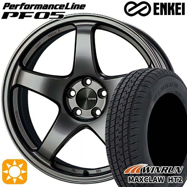 【取付対象】225/65R17 102H ウィンラン マックスクロウ HT2 ENKEI エンケイ パフォーマンスライン PF05 ダークシルバー 17インチ 7.0J 5H114.3 サマータイヤホイールセット