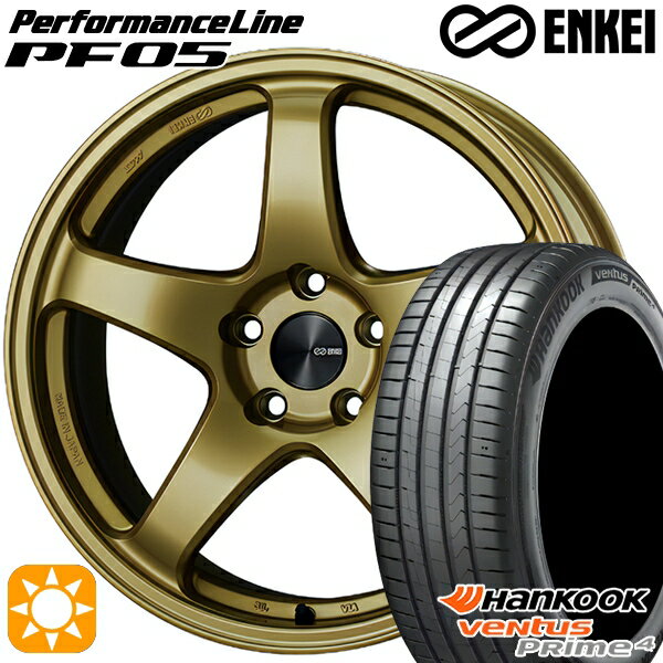 【取付対象】215/45R17 91W XL ハンコック veNtus PRime4 K135 ENKEI エンケイ パフォーマンスライン PF05 ゴールド 17インチ 7.0J 5H114.3 サマータイヤホイールセット