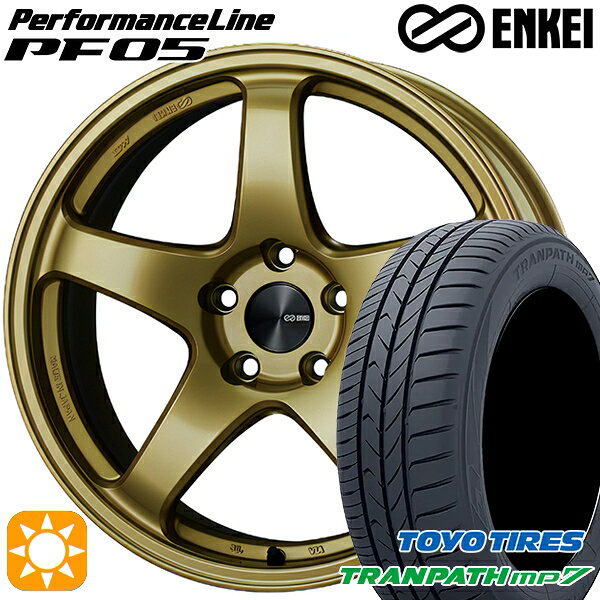 【取付対象】205/50R17 93V トーヨー トランパス mp7 ENKEI エンケイ パフォーマンスライン PF05 ゴールド 17インチ 7.5J 5H100 サマータイヤホイールセット