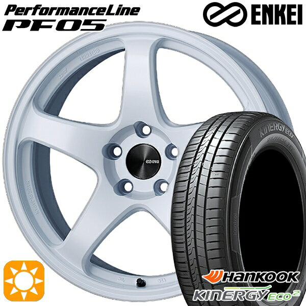 【取付対象】165/50R15 72V ハンコック KlnERGy ECO2 K435 ENKEI エンケイ パフォーマンスライン PF05 ホワイト 15インチ 5.0J 4H100 サマータイヤホイールセット