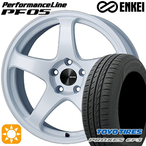 【取付対象】リーフ レヴォーグ 215/50R17 95V XL トーヨー プロクセス CF3 ENKEI エンケイ パフォーマンスライン PF05 ホワイト 17インチ 7.0J 5H114.3 サマータイヤホイールセット