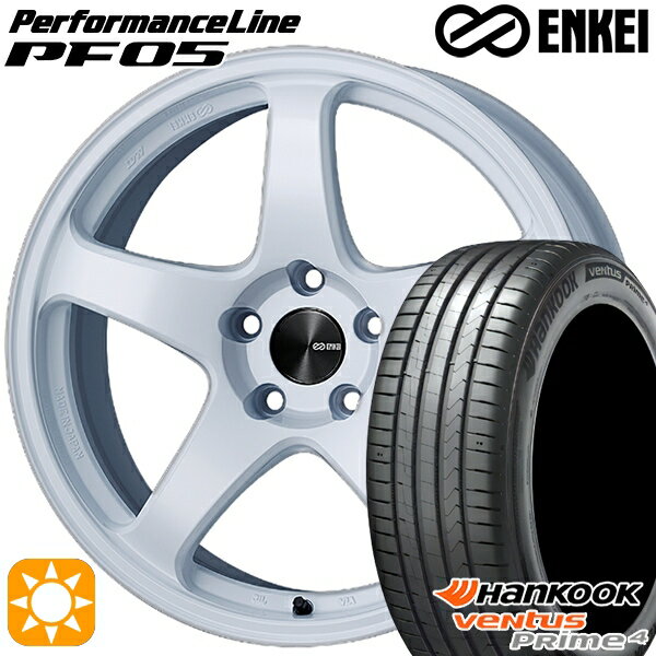 【取付対象】215/45R17 91W XL ハンコック veNtus PRime4 K135 ENKEI エンケイ パフォーマンスライン PF05 ホワイト 17インチ 7.5J 5H100 サマータイヤホイールセット