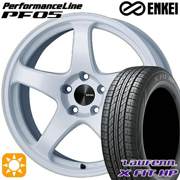 【取付対象】225/55R18 98V ラウフェン X FIT HP LA41 ENKEI エンケイ パフォーマンスライン PF05 ホワイト 18インチ 7.5J 5H114.3 サマータイヤホイールセット