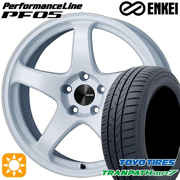 【取付対象】215/55R17 94V トーヨー トランパス mp7 ENKEI エンケイ パフォーマンスライン PF05 ホワイト 17インチ 7.5J 5H100 サマータイヤホイールセット