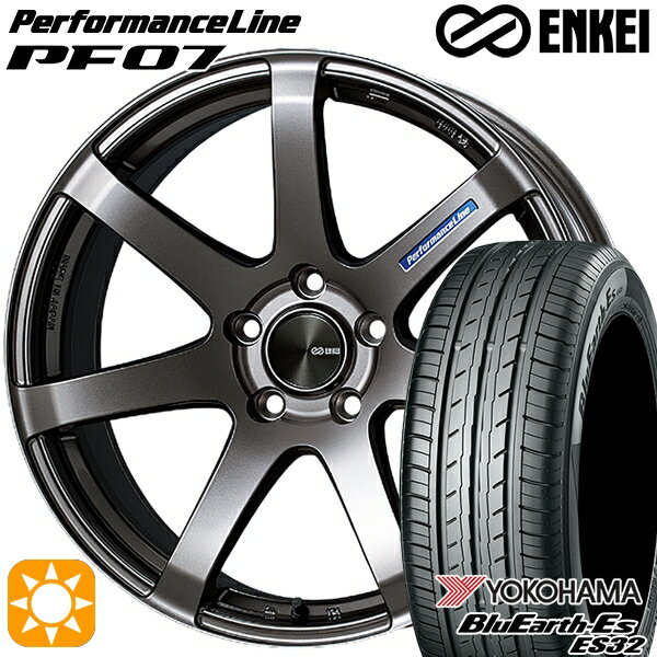 【取付対象】225/35R19 84W ヨコハマ ブルーアース ES32 ENKEI エンケイ パフォーマンスライン PF07 ダークシルバー 19インチ 8.5J 5H114.3 サマータイヤホイールセット