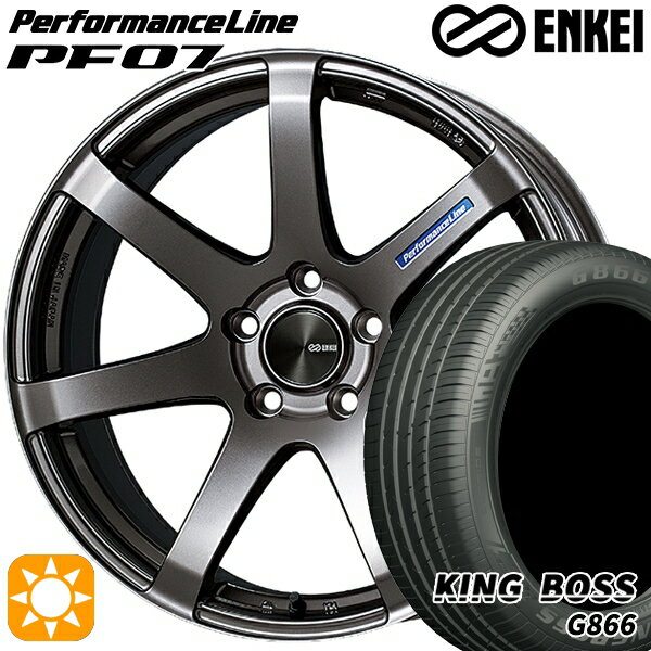 【取付対象】245/40R19 98W XL キングボス G866 ENKEI エンケイ パフォーマンスライン PF07 ダークシルバー 19インチ 8.0J 5H114.3 サマータイヤホイールセット