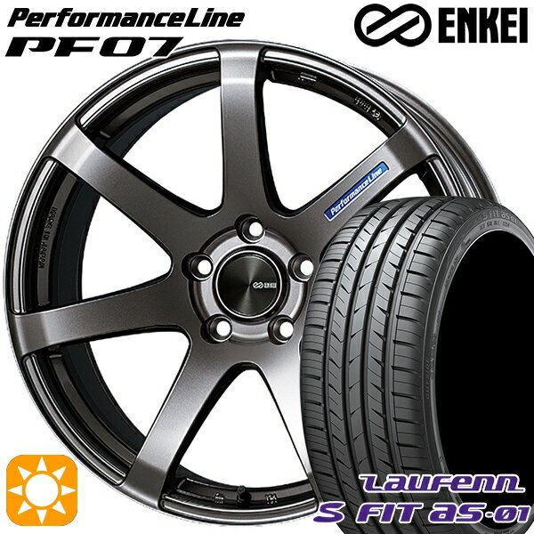 【取付対象】225/40R18 92W XL ラウフェン S FIT aS-01 LH02 ENKEI エンケイ パフォーマンスライン PF07 ダークシルバー 18インチ 7.0J 5H114.3 サマータイヤホイールセット