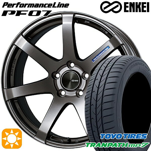 【取付対象】215/55R17 94V トーヨー トランパス mp7 ENKEI エンケイ パフォーマンスライン PF07 ダークシルバー 17インチ 7.5J 5H100 サマータイヤホイールセット