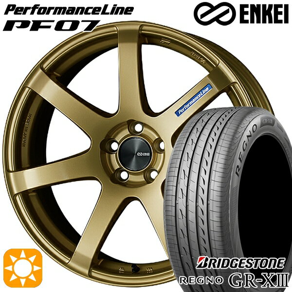 【取付対象】165/55R15 75V ブリヂストン レグノ GR-X3 ENKEI エンケイ パフォーマンスライン PF07 ゴールド 15インチ 5.0J 4H100 サマータイヤホイールセット