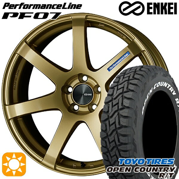 【取付対象】タフト 165/65R15 81Q トーヨー オープンカントリー R/T ホワイトレター ENKEI エンケイ パフォーマンスライン PF07 ゴールド 15インチ 5.0J 4H100 サマータイヤホイールセット