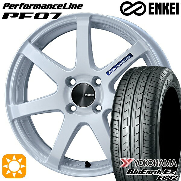 【取付対象】165/50R15 73V ヨコハマ ブルーアース ES32 ENKEI エンケイ パフォーマンスライン PF07 パールホワイト 15インチ 5.0J 4H100 サマータイヤホイールセット