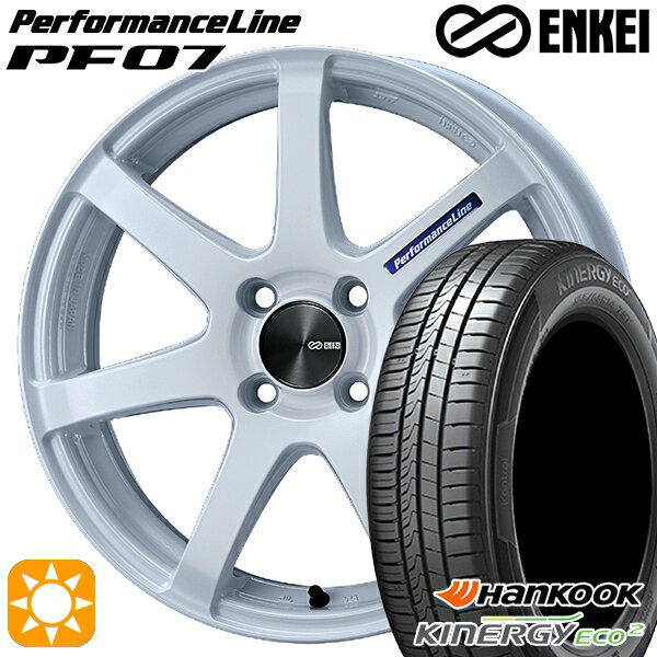 【取付対象】165/55R15 75V ハンコック KlnERGy ECO2 K435 ENKEI エンケイ パフォーマンスライン PF07 パールホワイト 15インチ 5.0J 4H100 サマータイヤホイールセット
