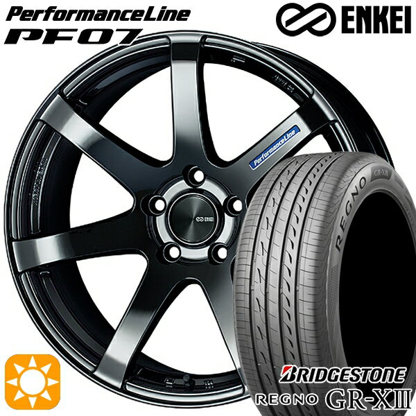 【取付対象】ジェイド アクセラ 225/40R18 92W XL ブリヂストン レグノ GR-X3 ENKEI エンケイ パフォーマンスライン PF07 SBK 18インチ 7.5J 5H114.3 サマータイヤホイールセット