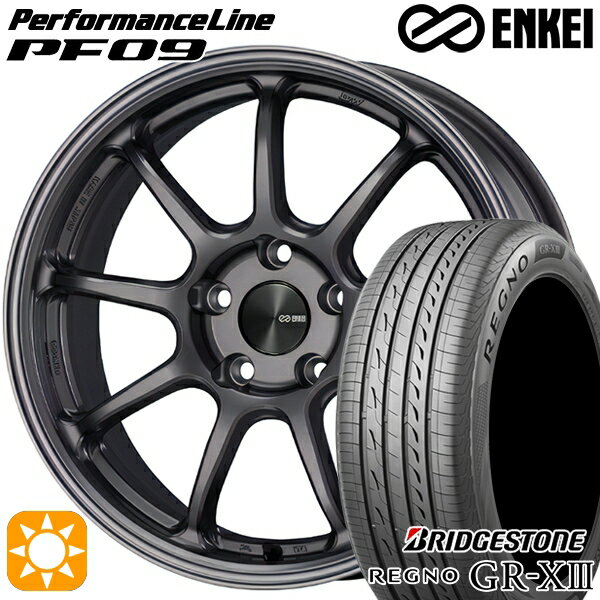 【取付対象】ジェイド アクセラ 225/40R18 92W XL ブリヂストン レグノ GR-X3 ENKEI エンケイ パフォーマンスライン PF09 ダークシルバー 18インチ 7.5J 5H114.3 サマータイヤホイールセット