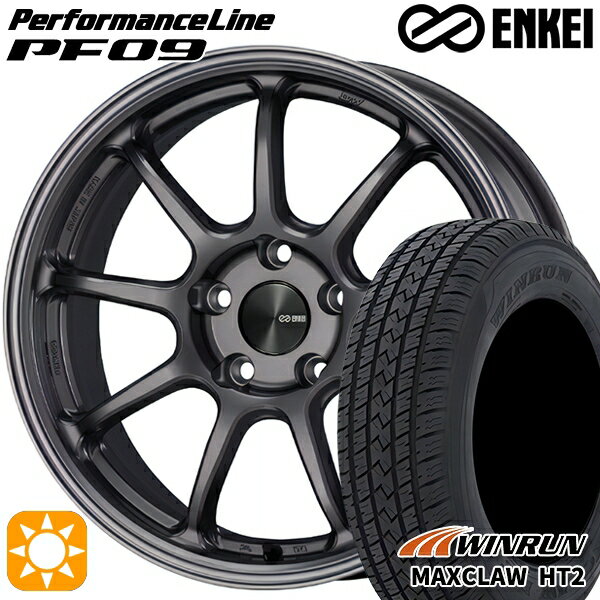 【取付対象】225/65R17 102H ウィンラン マックスクロウ HT2 ENKEI エンケイ パフォーマンスライン PF09 ダークシルバー 17インチ 7.0J 5H114.3 サマータイヤホイールセット