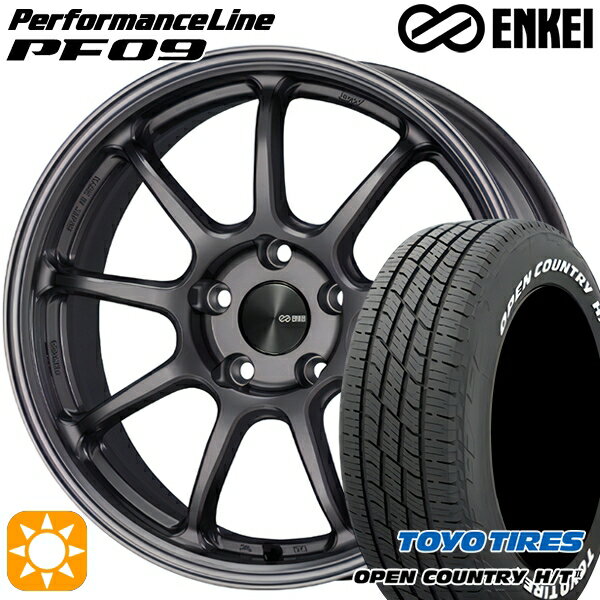 【取付対象】225/60R18 100H トーヨー オープンカントリー H/T2 WL ENKEI エンケイ パフォーマンスライン PF09 ダークシルバー 18インチ 7.5J 5H114.3 サマータイヤホイールセット