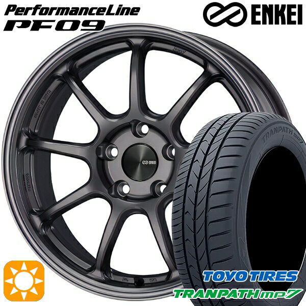 【取付対象】215/60R17 96H トーヨー トランパス mp7 ENKEI エンケイ パフォーマンスライン PF09 ダークシルバー 17インチ 7.0J 5H114.3 サマータイヤホイールセット