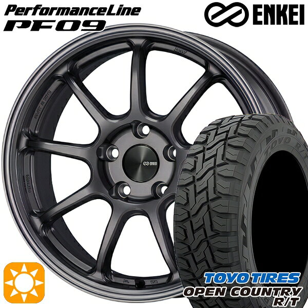 【取付対象】225/60R17 99Q トーヨー オープンカントリー R/T ENKEI エンケイ パフォーマンスライン PF09 ダークシルバー 17インチ 7.0J 5H114.3 サマータイヤホイールセット